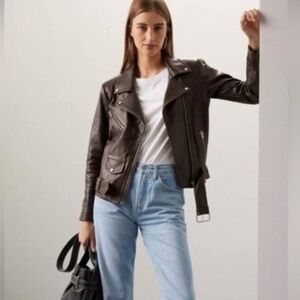 Veda brown motorcycle jacket size L